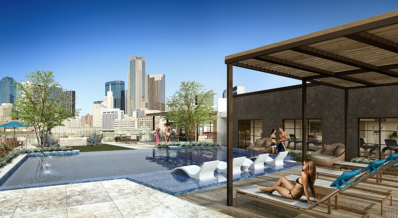Dallas luxury apartment rooftop pool