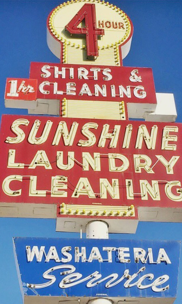 laundry cleaning sign