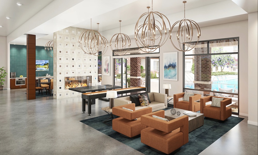 Dallas luxury apartment lobby
