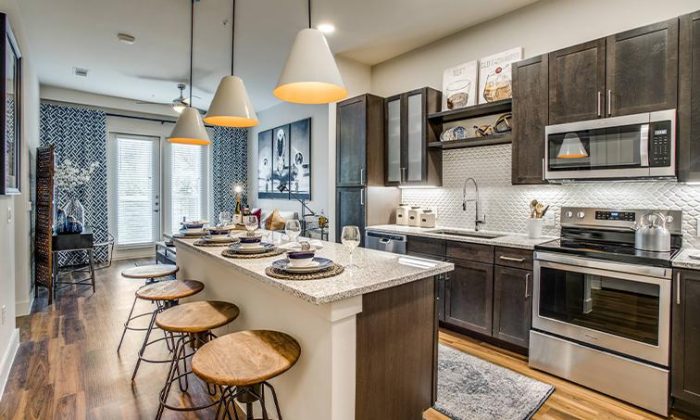 Dallas Bluffview luxury apartment kitchen