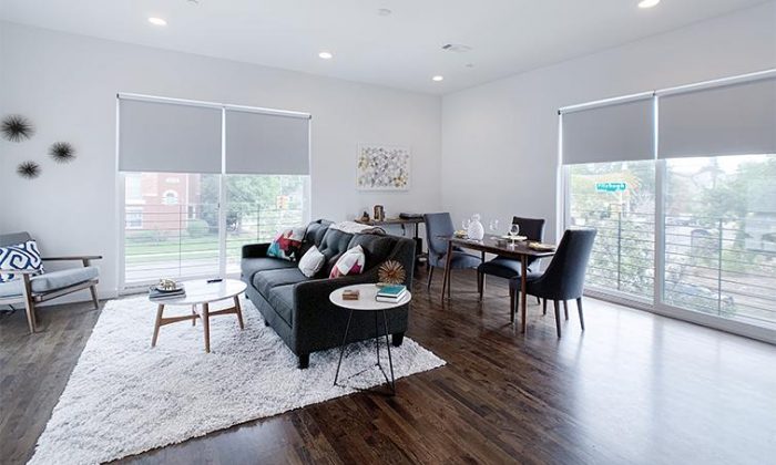 East Dallas luxury apartment living room