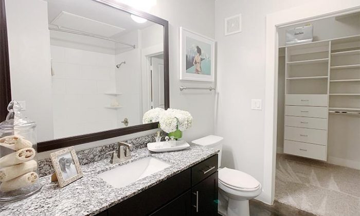 Dallas Oak Lawn luxury apartment bathroom