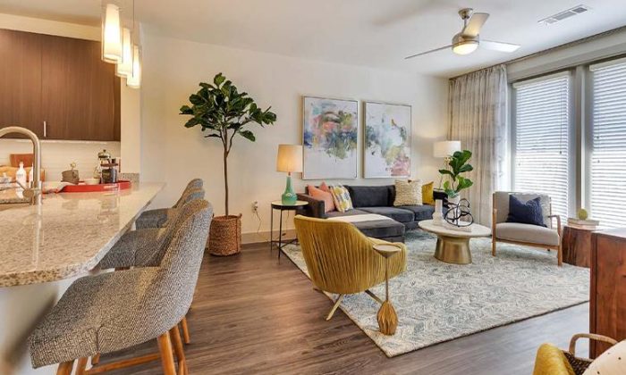 Dallas Vickery Meadow luxury apartment living room