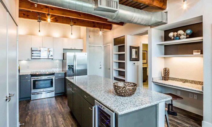loft style apartment kitchen