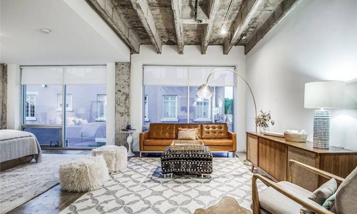 loft apartment with exposed beams