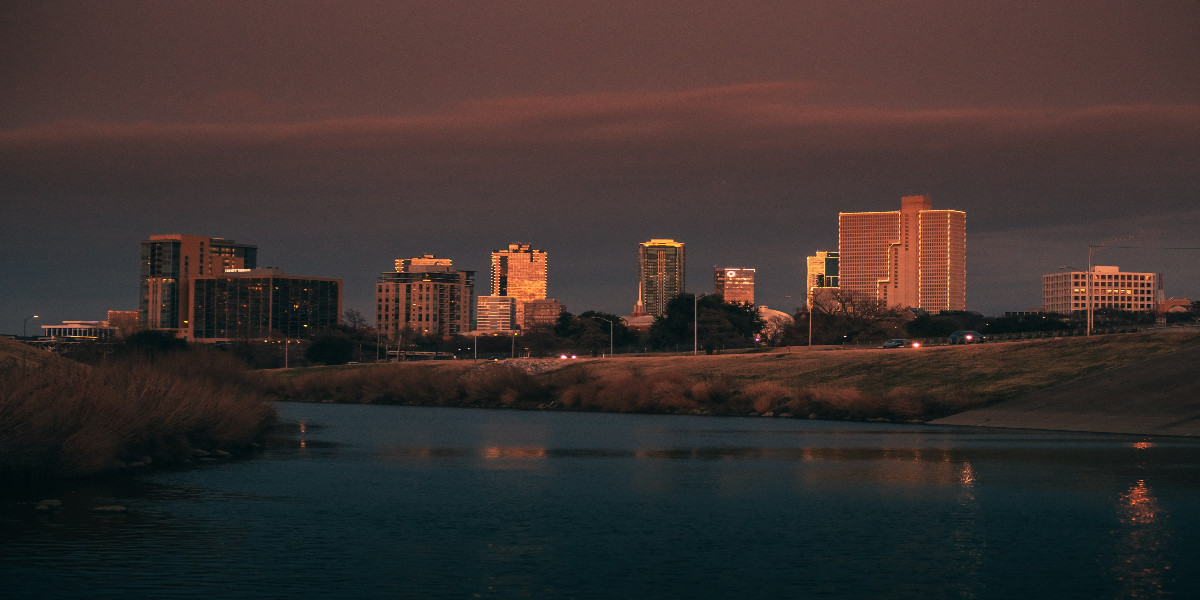Fort Worth, Texas skyline at sunset