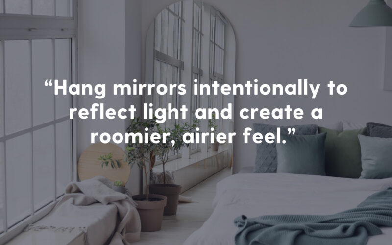 Room with Mirror and quote