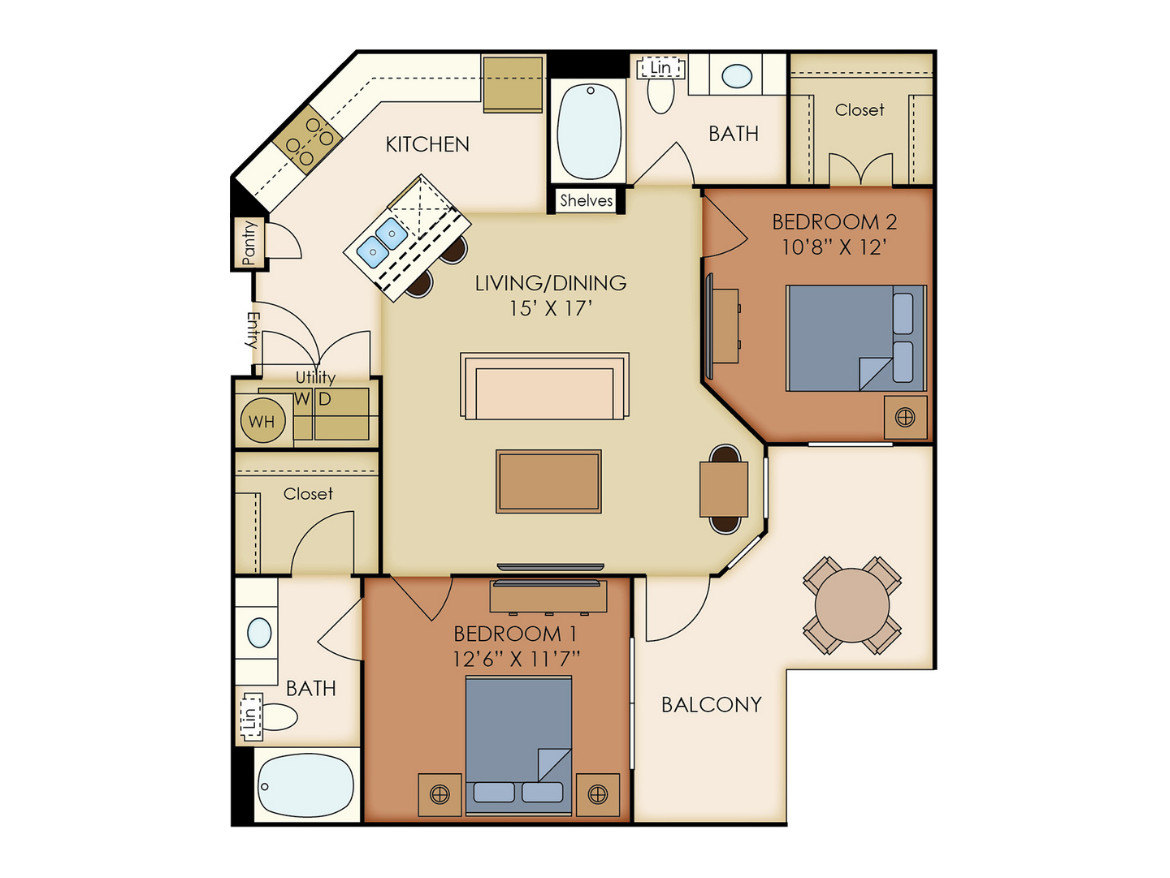 San Antonio Apartment - Floor Plan