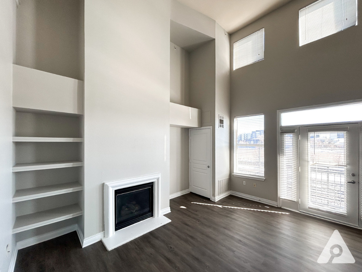 Denver Apartment - Living Space with Electric Fireplace