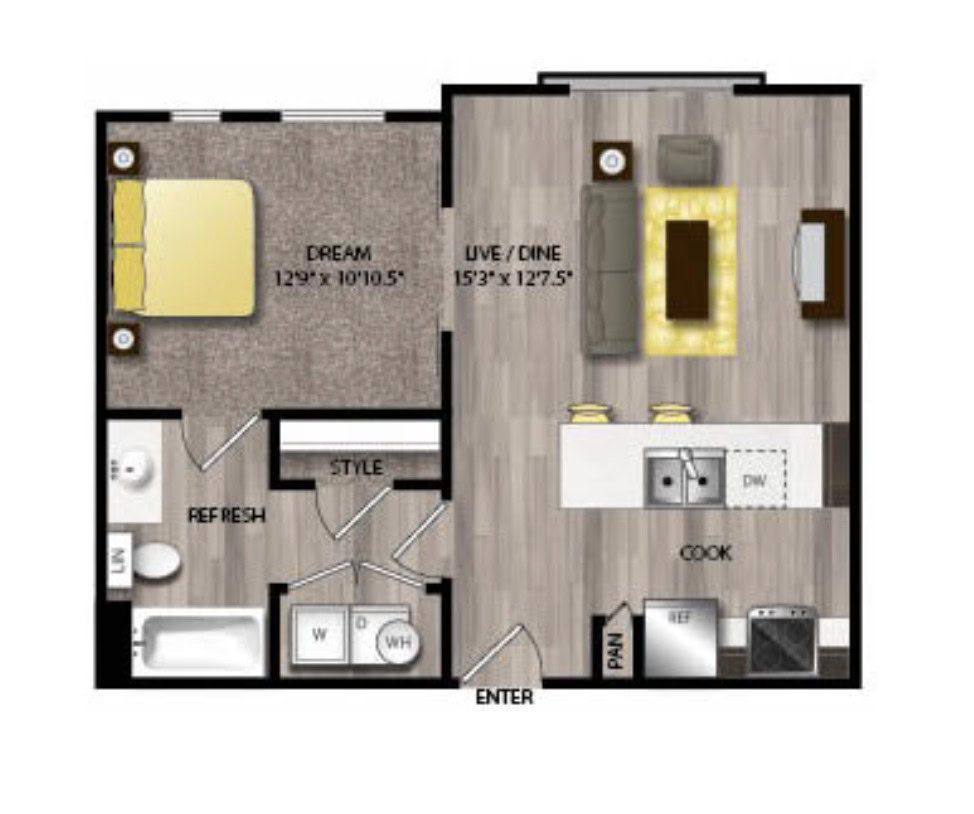 River East Apartment Floor Plan