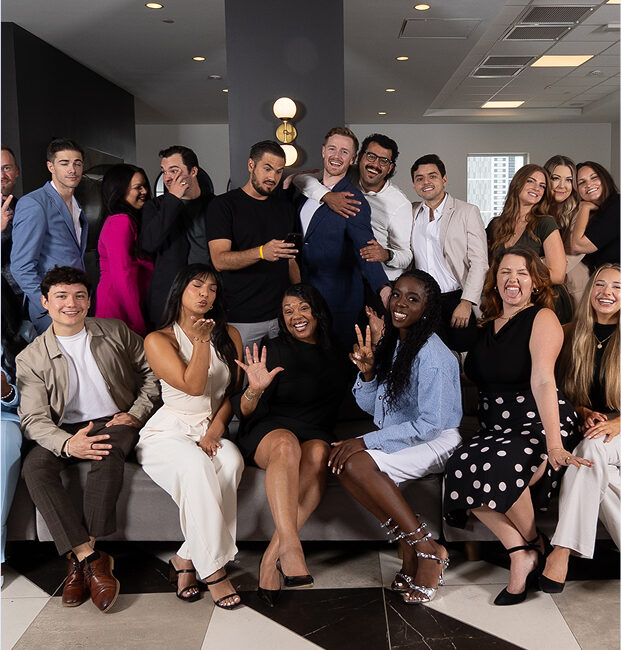 a group of people posing for a photo