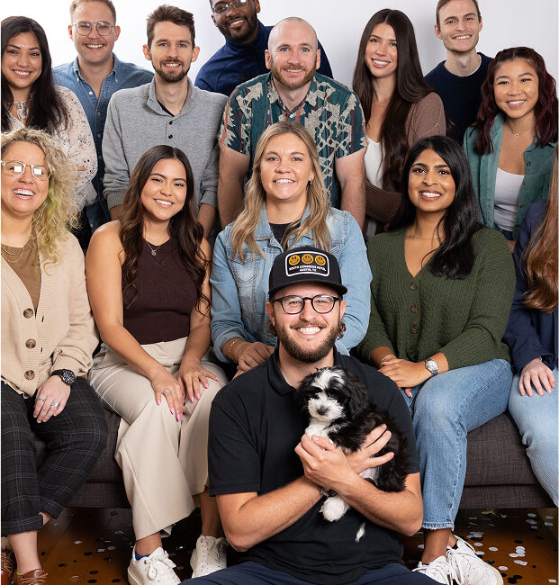 a group of people posing for a photo