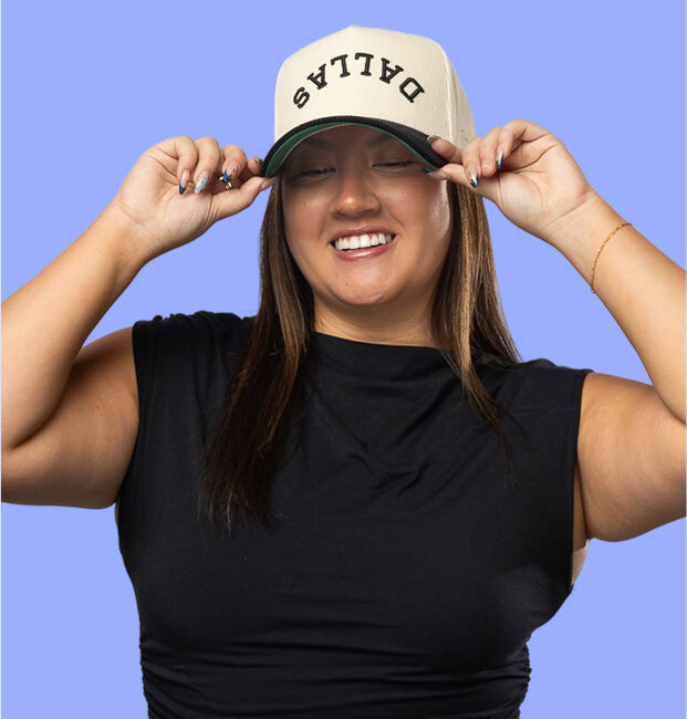 a woman wearing a hat