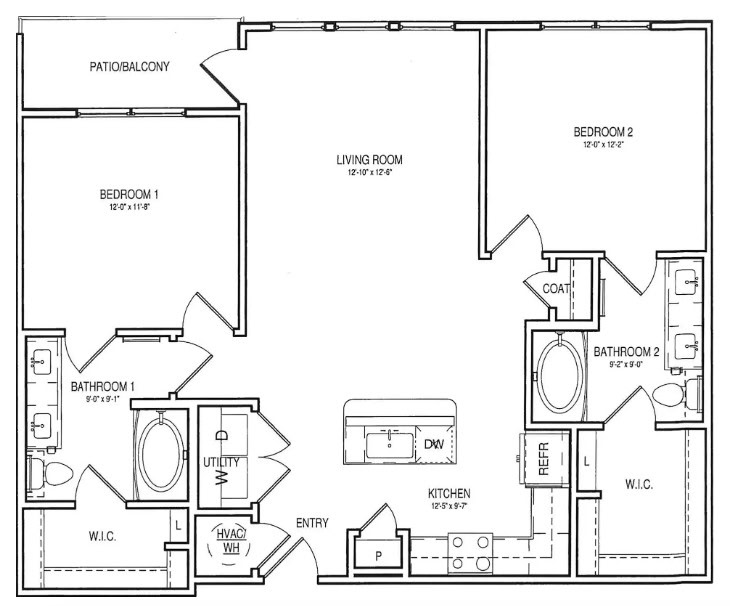 South Fort Worth Apartment Floor Plan