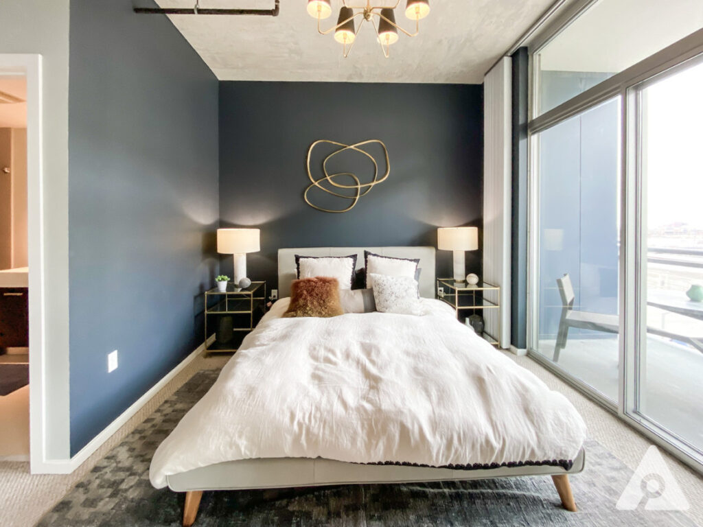 Chicago Apartment primary bedroom
