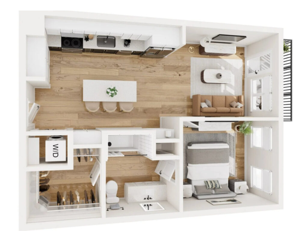 Downtown Fort Worth Apartment Floor Plan