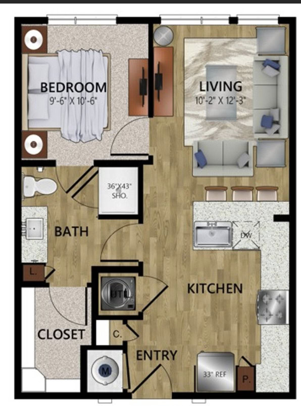 Rock Island Samuels ave Apartment floor plan