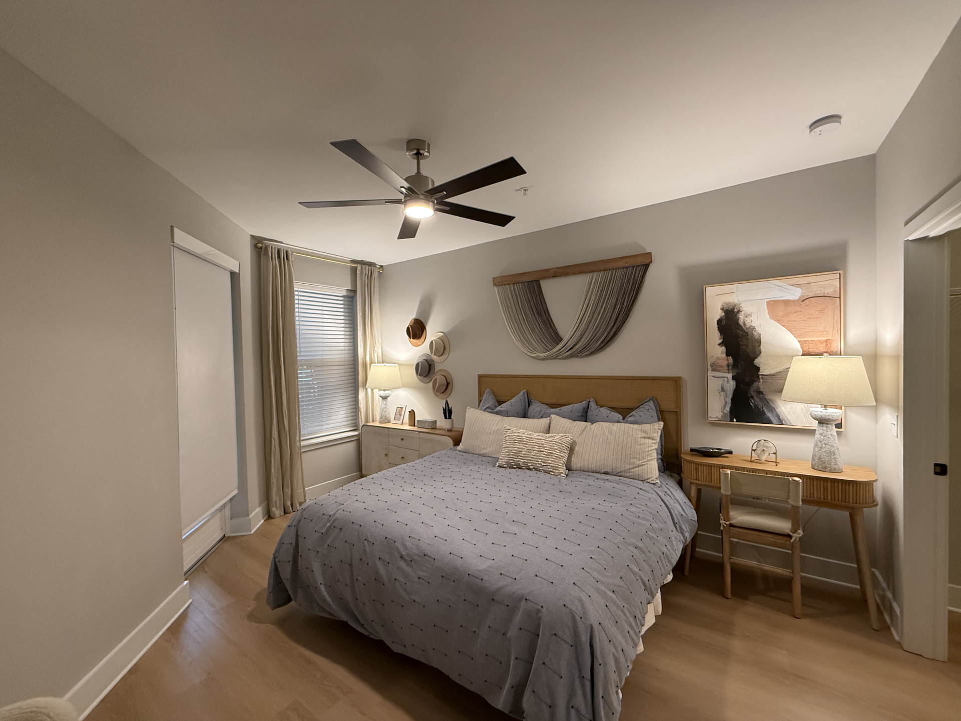 Spacious bedroom in Germantown. With a unique layout big enough to fit a king size bed.