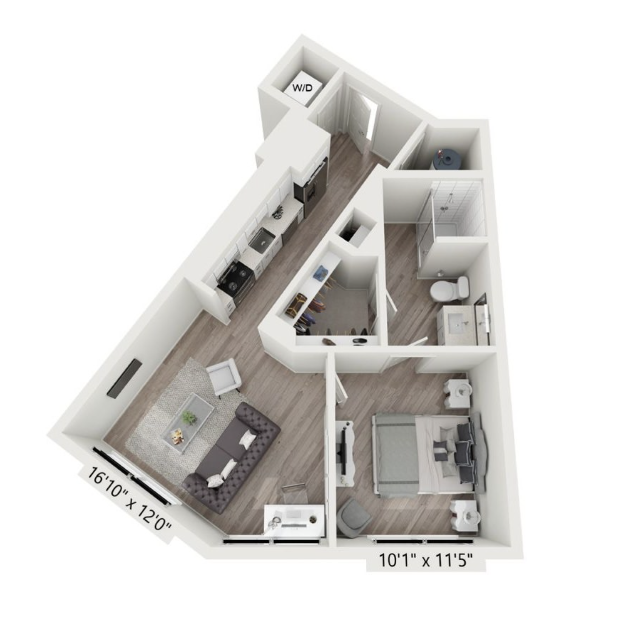Nashville apartment jr 1 bedroom floor plan.