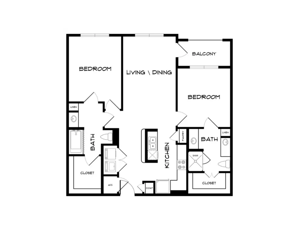 2 Bedroom Apartment Floor plan
