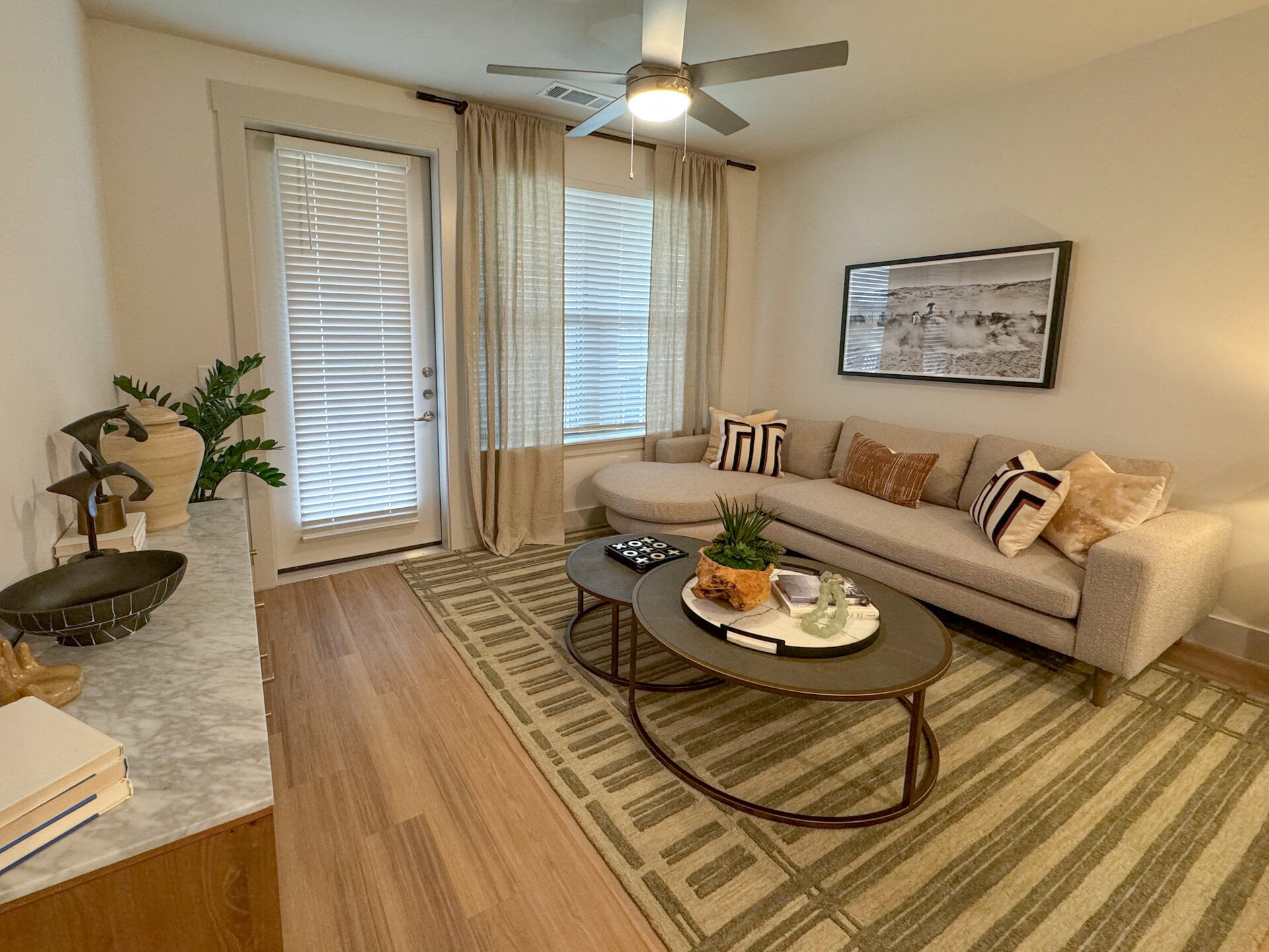 apartment living room with balcony