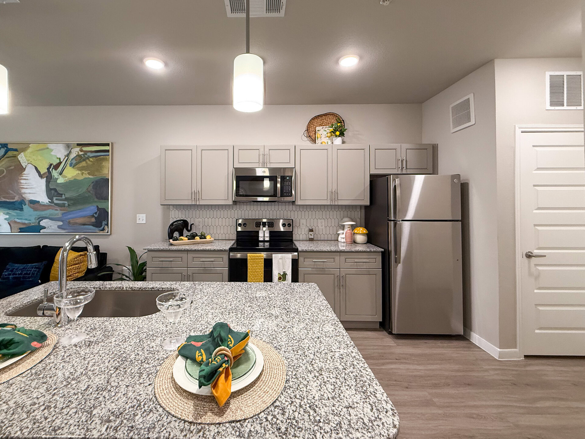 San Antonio Apartment Chic Kitchen with stainless steel appliances