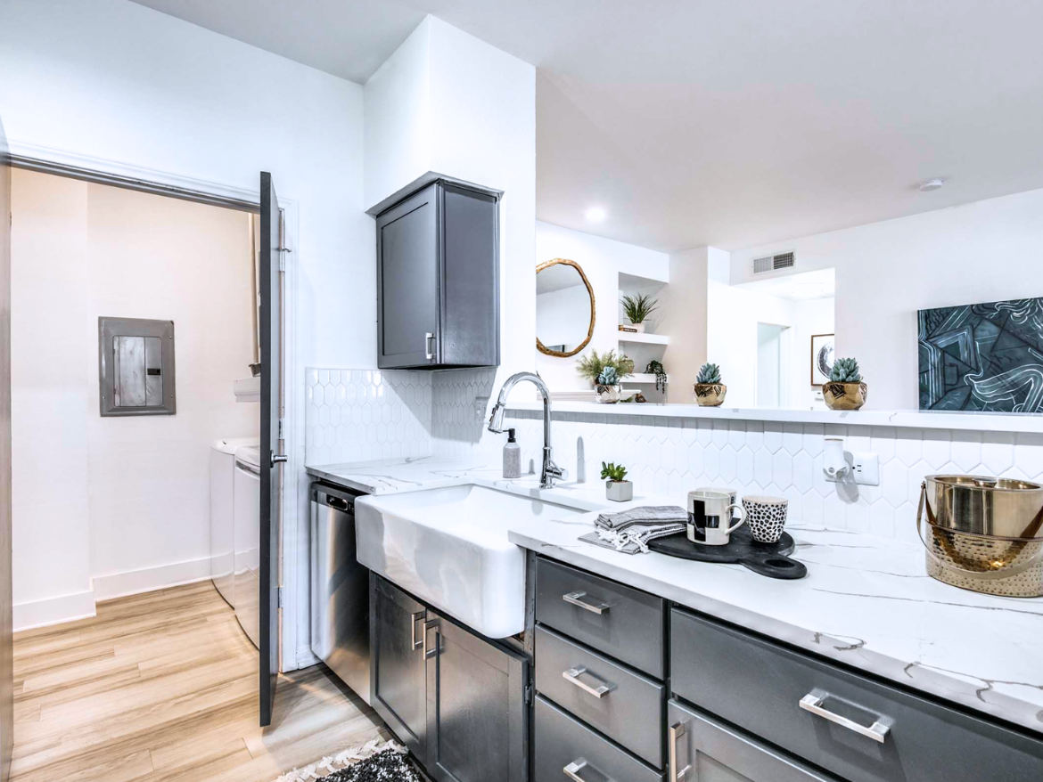 Dallas apartment kitchen with bar seating