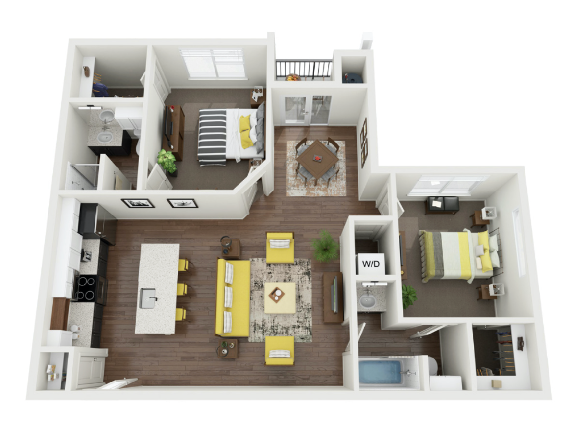 San Antonio Modern apartment Floor Plan