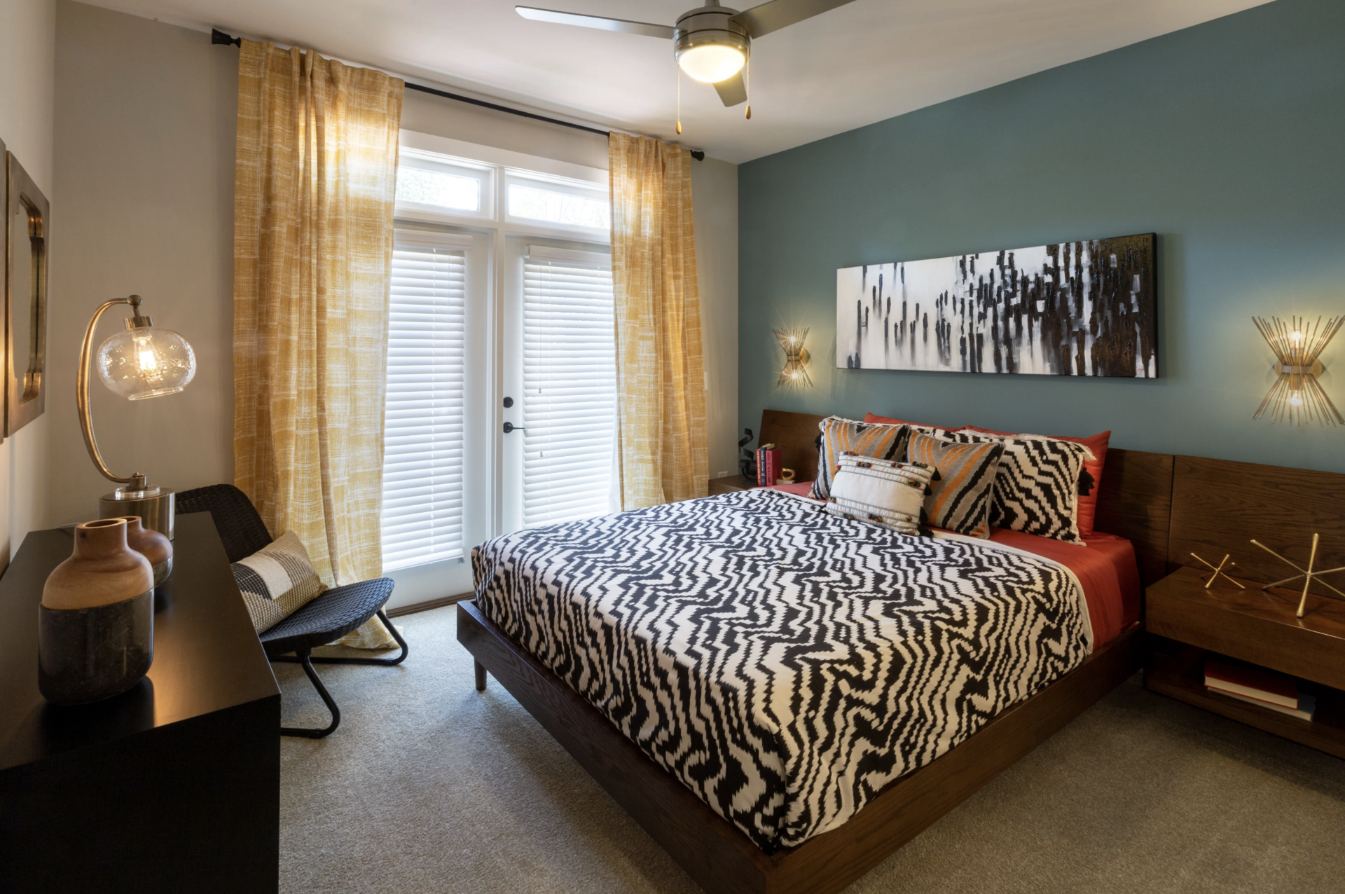 Grant Park apartment bedroom with big windows offering tons of natural light.