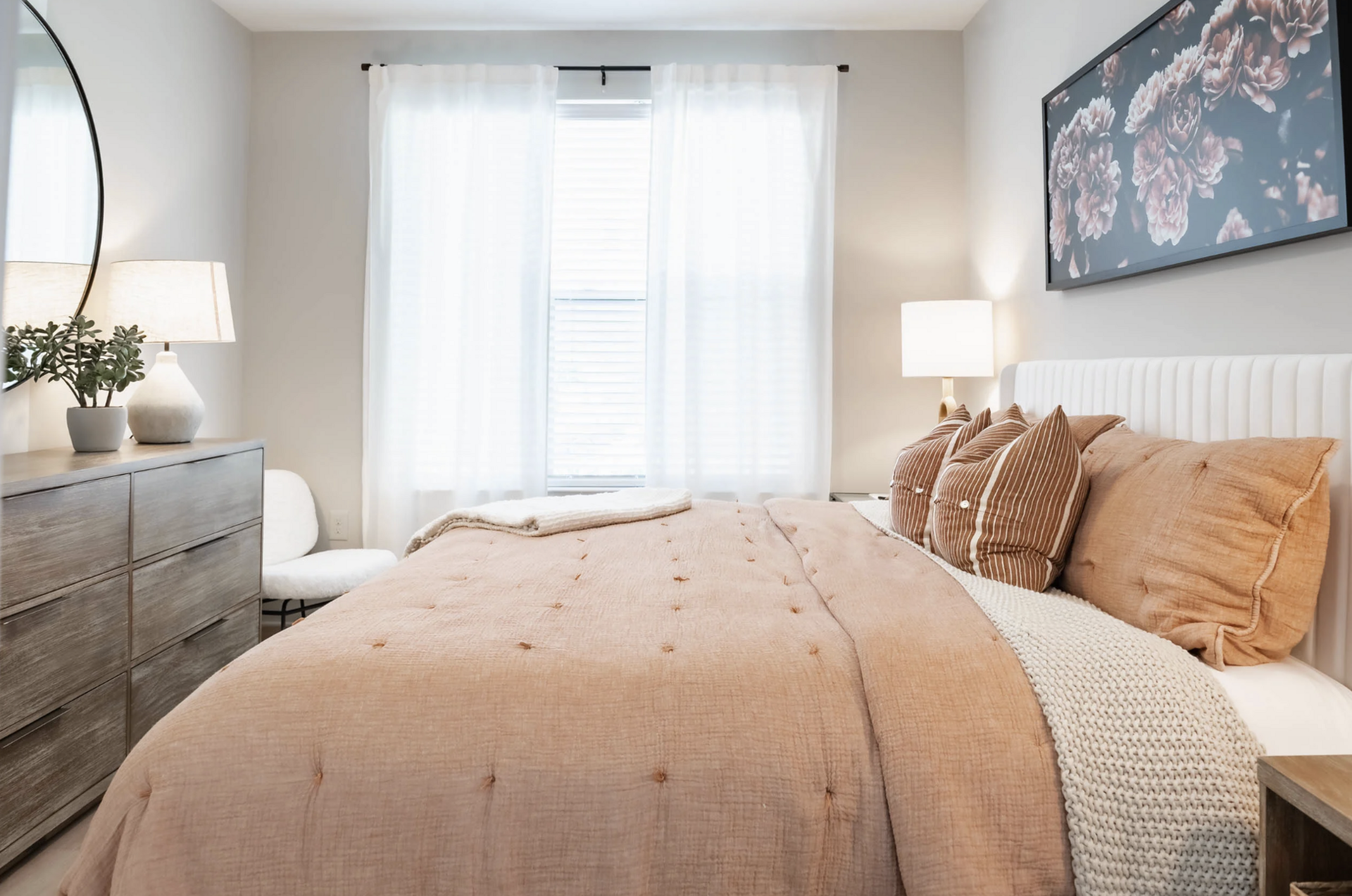 West Midtown Apartment bedroom with tons of natural light.