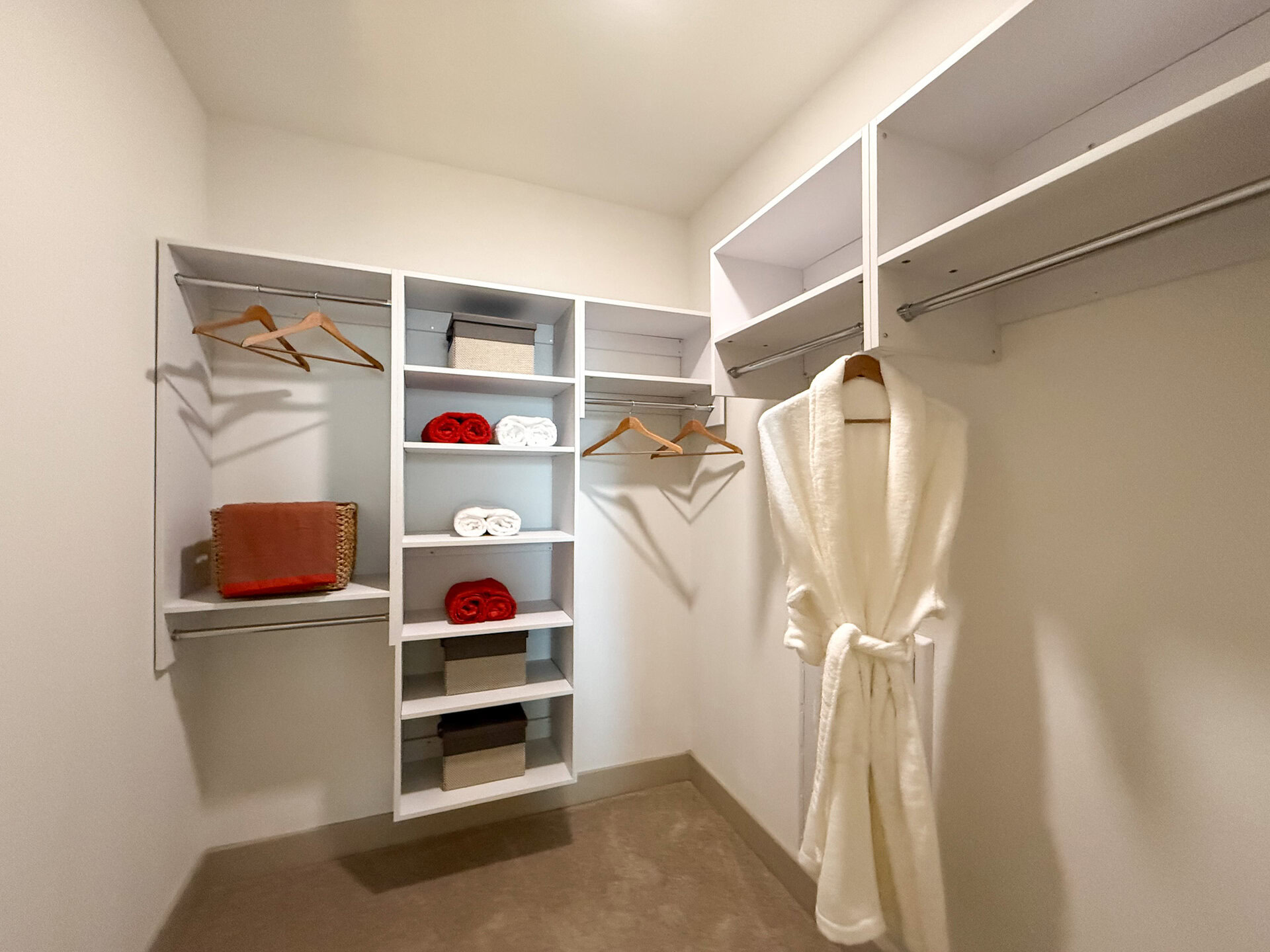 San Antonio apartment modern spacious closet.