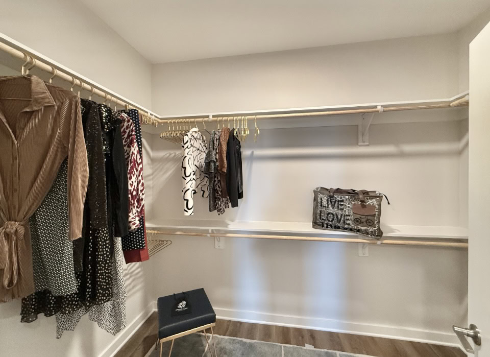Downtown Nashville Apartments walk in closet with tons of storage space.
