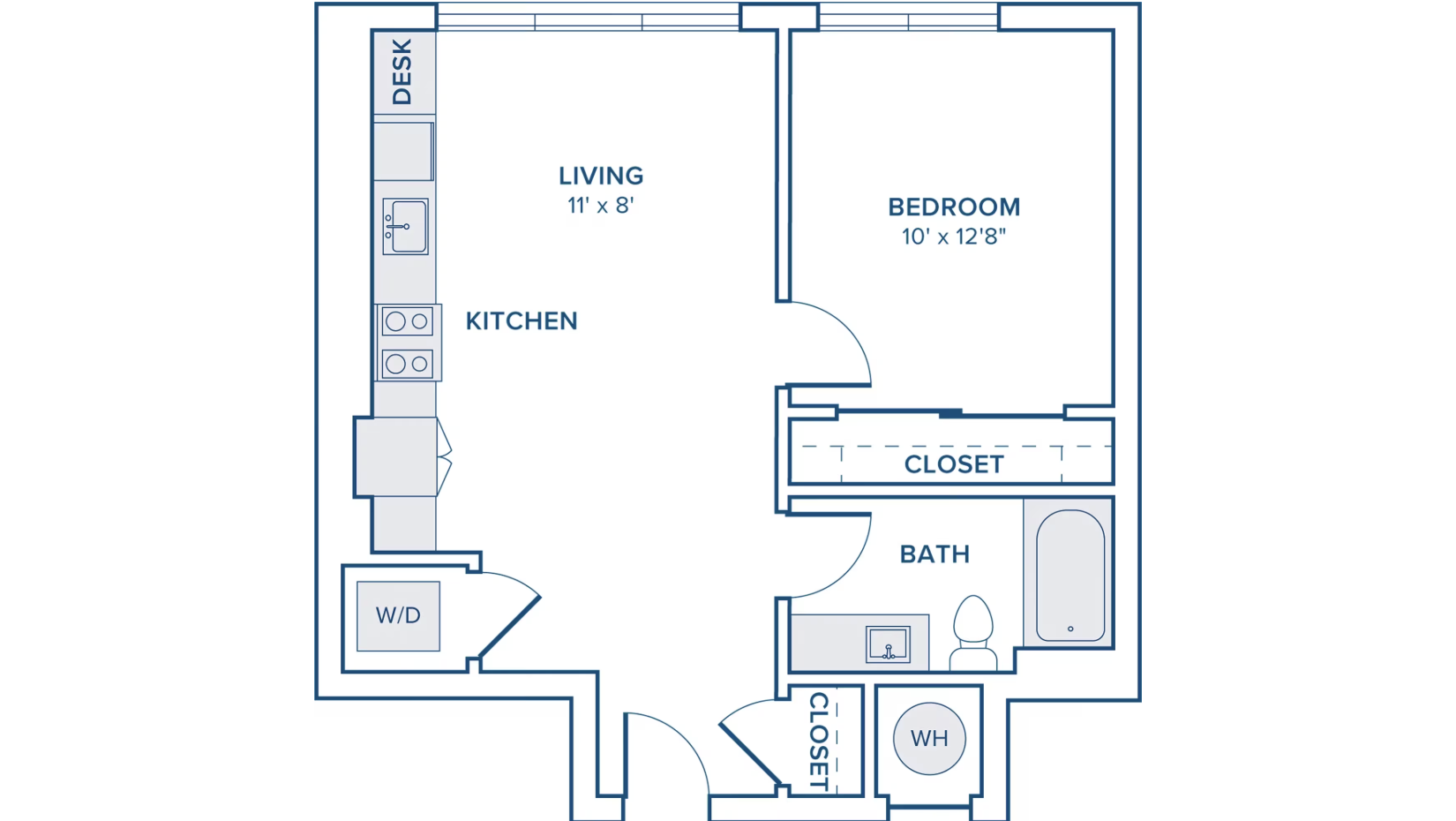 Apartments in Germantown, 1 bedroom floor plan.