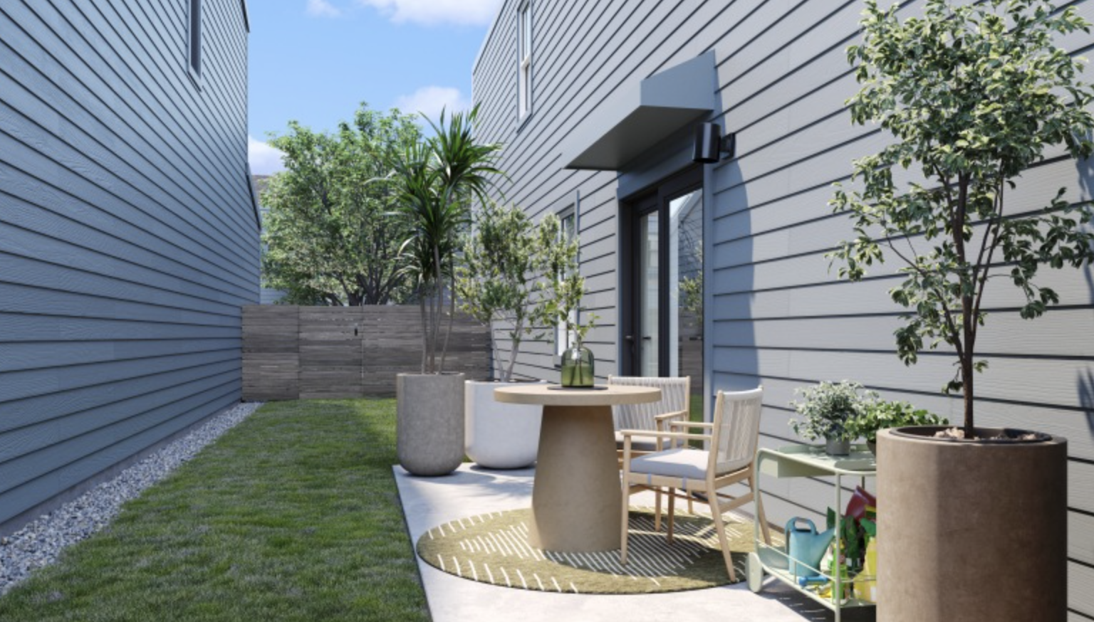 Fort Worth Townhomes, private backyard.