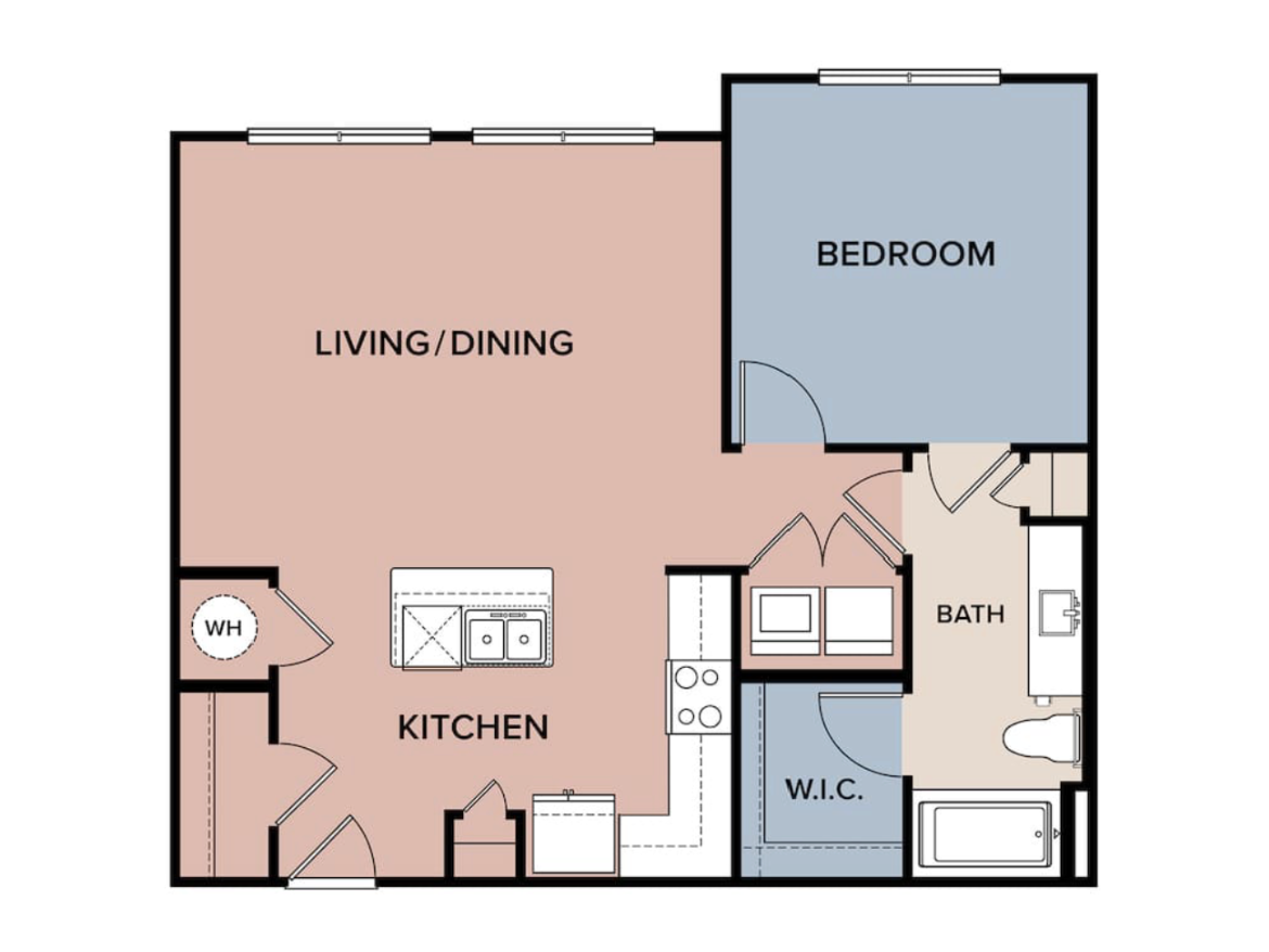 San Antonio apartment spacious one bedroom floorplan.