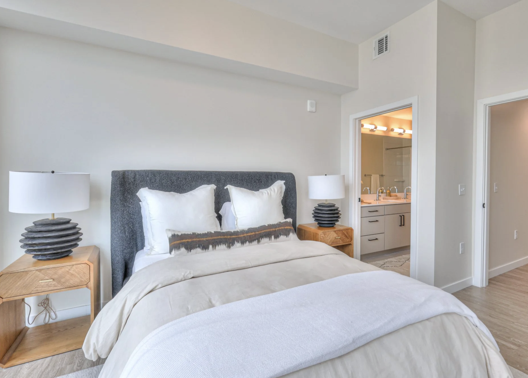 Nashville Apartment bedroom with tons of natural lighting.