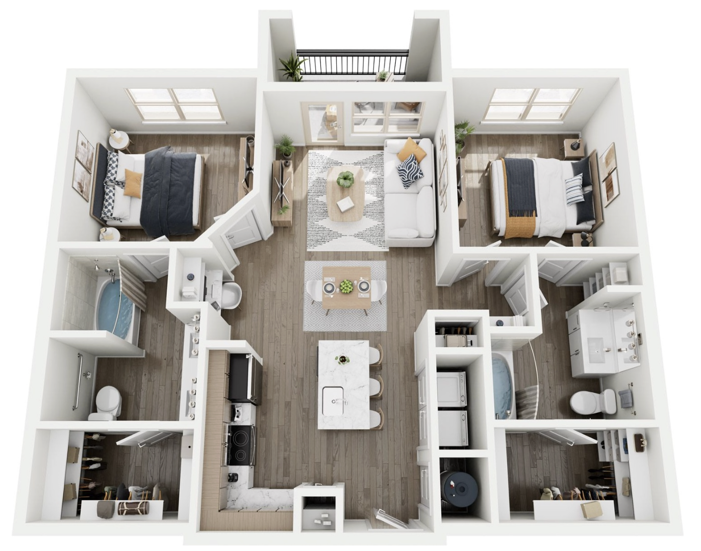 Far West San Antonio unique modern two bedroom apartment floor plan